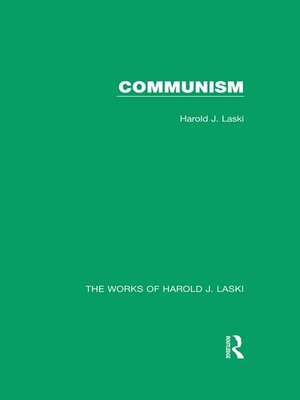 cover image of Communism (Works of Harold J. Laski)